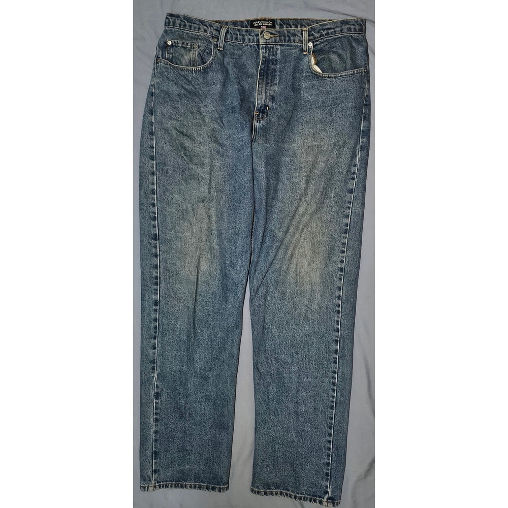 VINTAGE Polo Ralph Lauren‎ Jeans Mens 38x34 Blue Relaxed Straight Light Wash Y2K